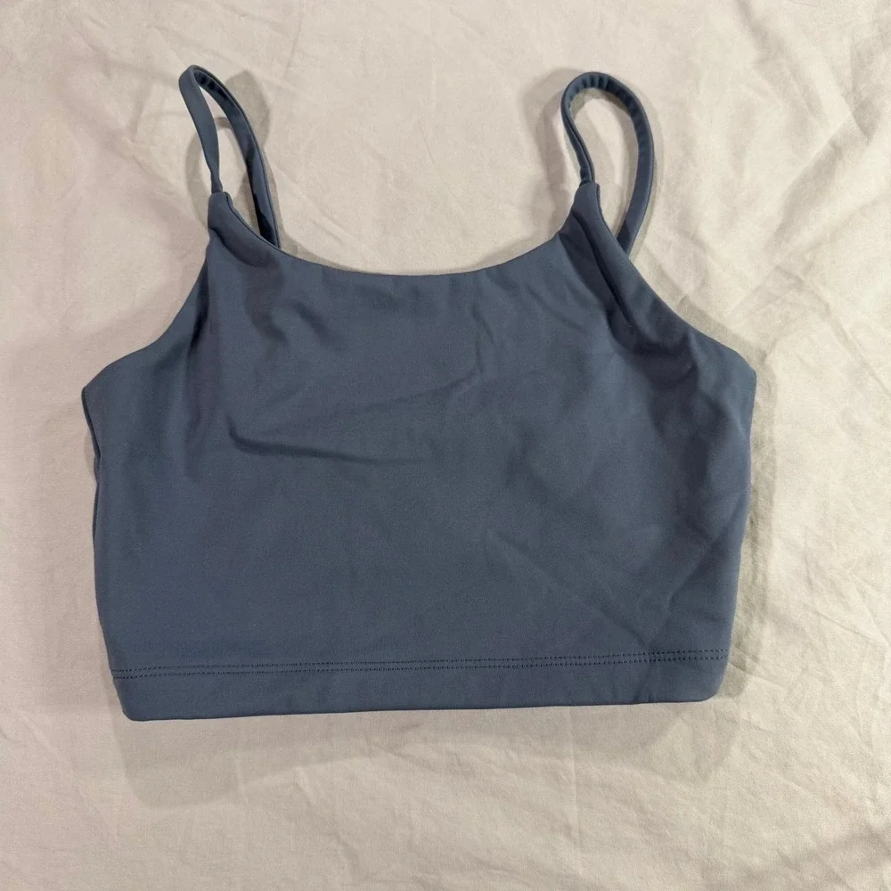 Vella Dance Collection Kids Blue Gray Crop Top Sports Bra Camisole Size M